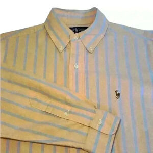 Men’s Ralph Lauren 100% Cotton Striped Long Sleeved Button Down- Size 33, 15 1/2